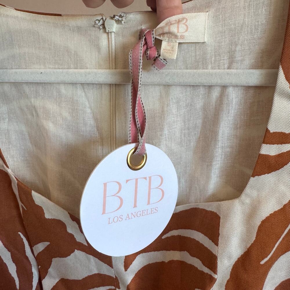BTB Los Angeles NWT Camel Cream Beaded Soutache Maxi Dress Small - Picture 4 of 8